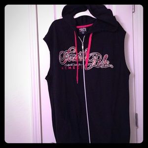 South Pole branded Sleeveless zip up hoodie